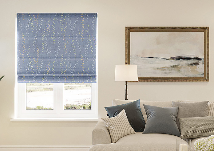 Willow Field, Indigo - Motorised Roman Blind - Image 3